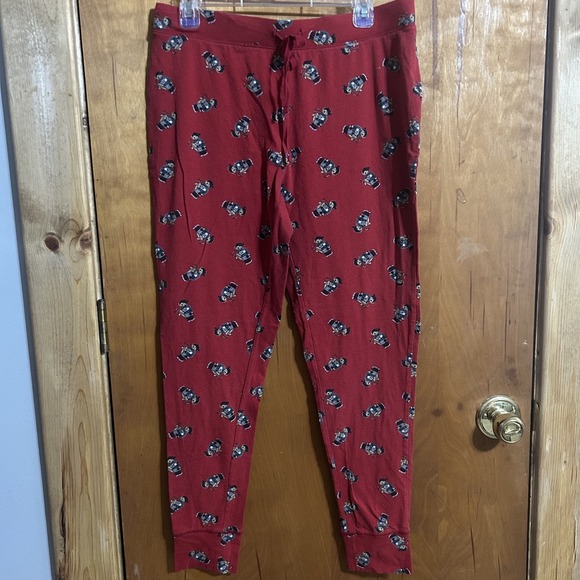 Polo Ralph Lauren Pants Women's Large Red Teddy Bear Cotton Sleep Jogger Pajama - Picture 1 of 7